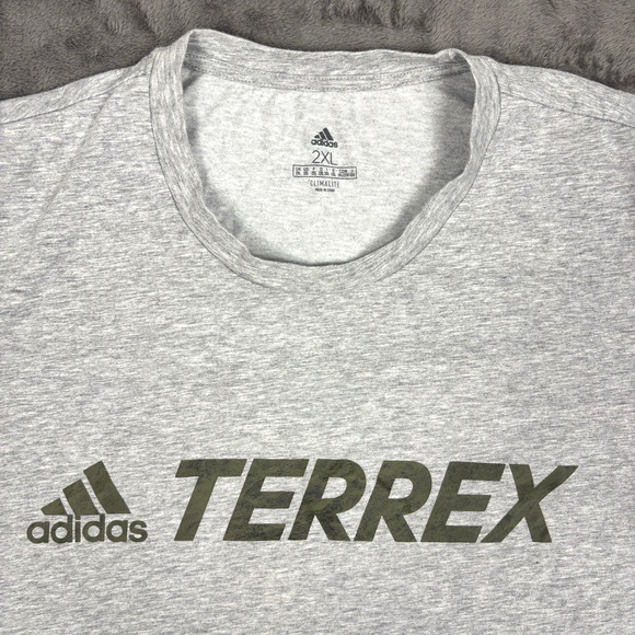 Adidas Men's 2XL Terrex Climalite Outdoor Active Workout Short Sleeve Tee Shirt - Picture 3 of 5